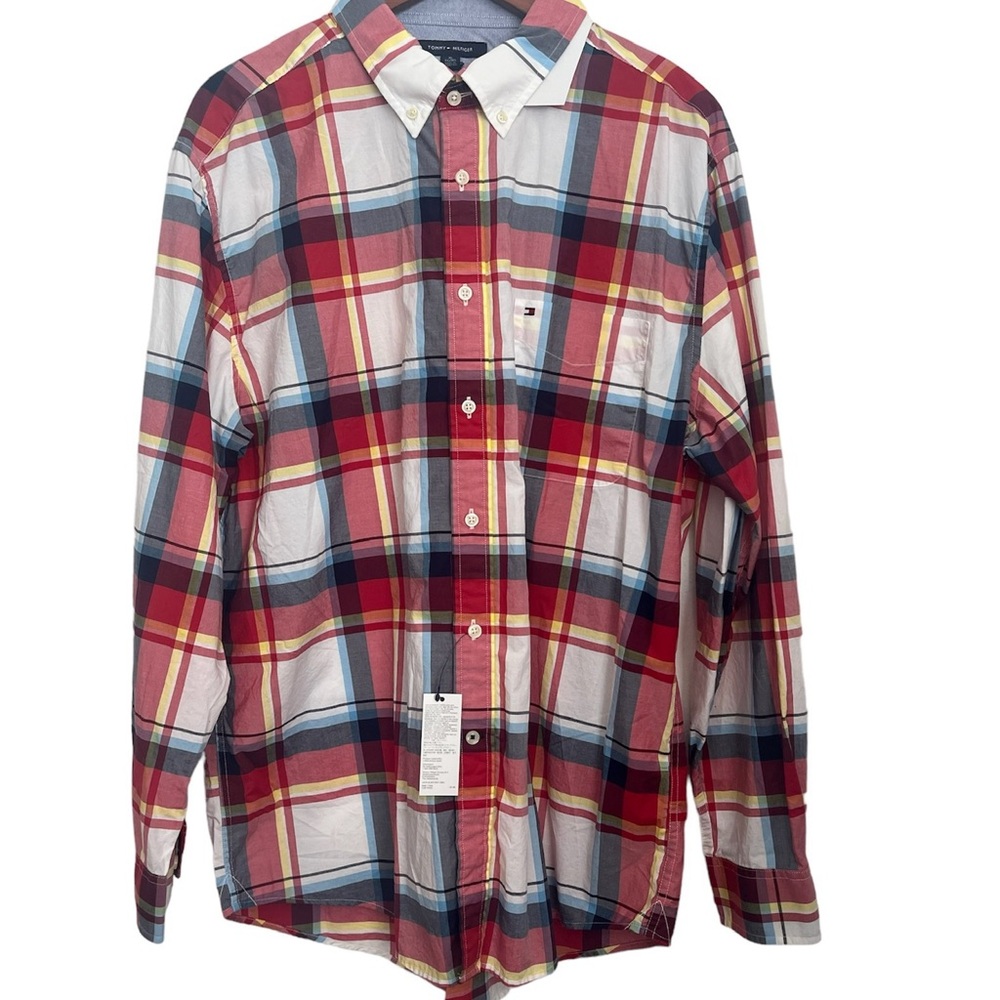 NWT Tommy Hilfiger Men Plaid Long Sleeve Shirt XL